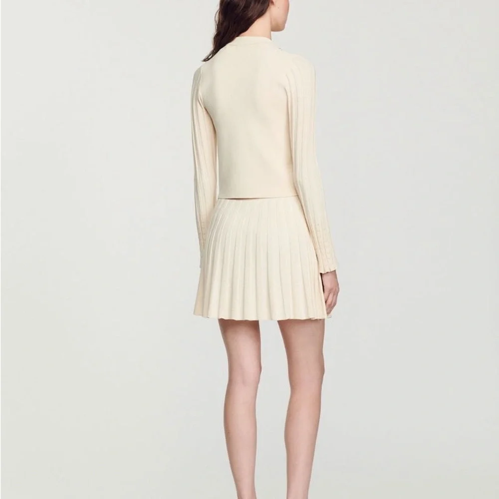 Sandro Women's Aura Knit Eyelet Cardigan - Ecru - Picture 3 of 9